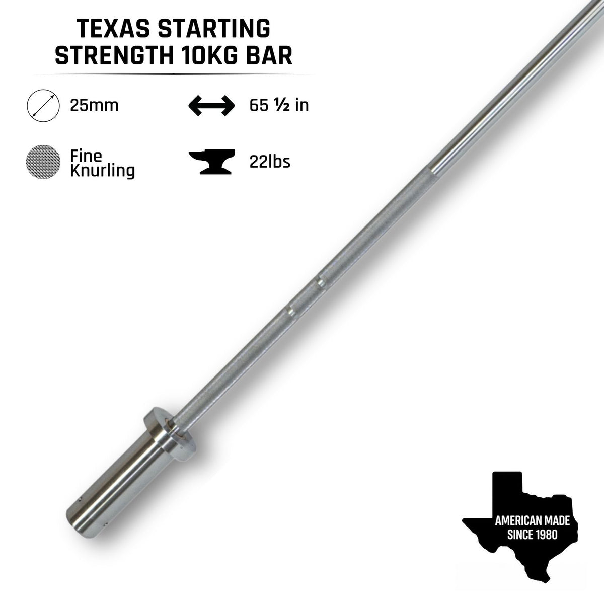 Texas Starting Strength Bar (10kg) | Official Starting Strength 