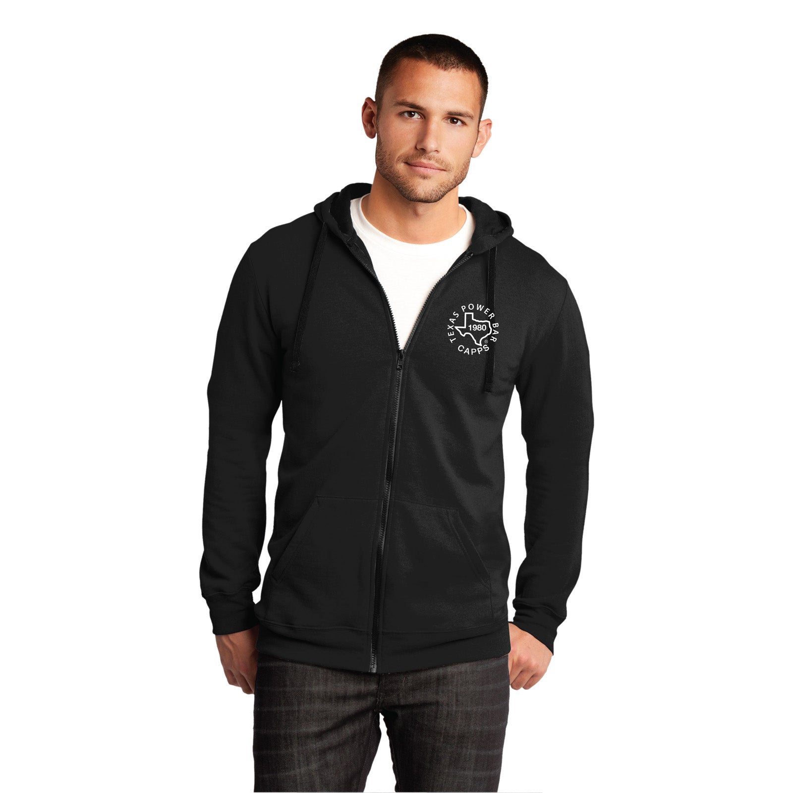 Texas Power Bar Zip Up Hoodie - BLK