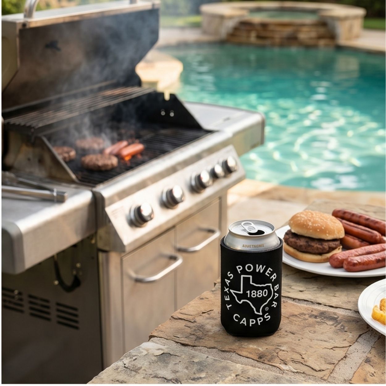 Texas Power Bar Drink Koozie | USA Made Barbells Since 1980