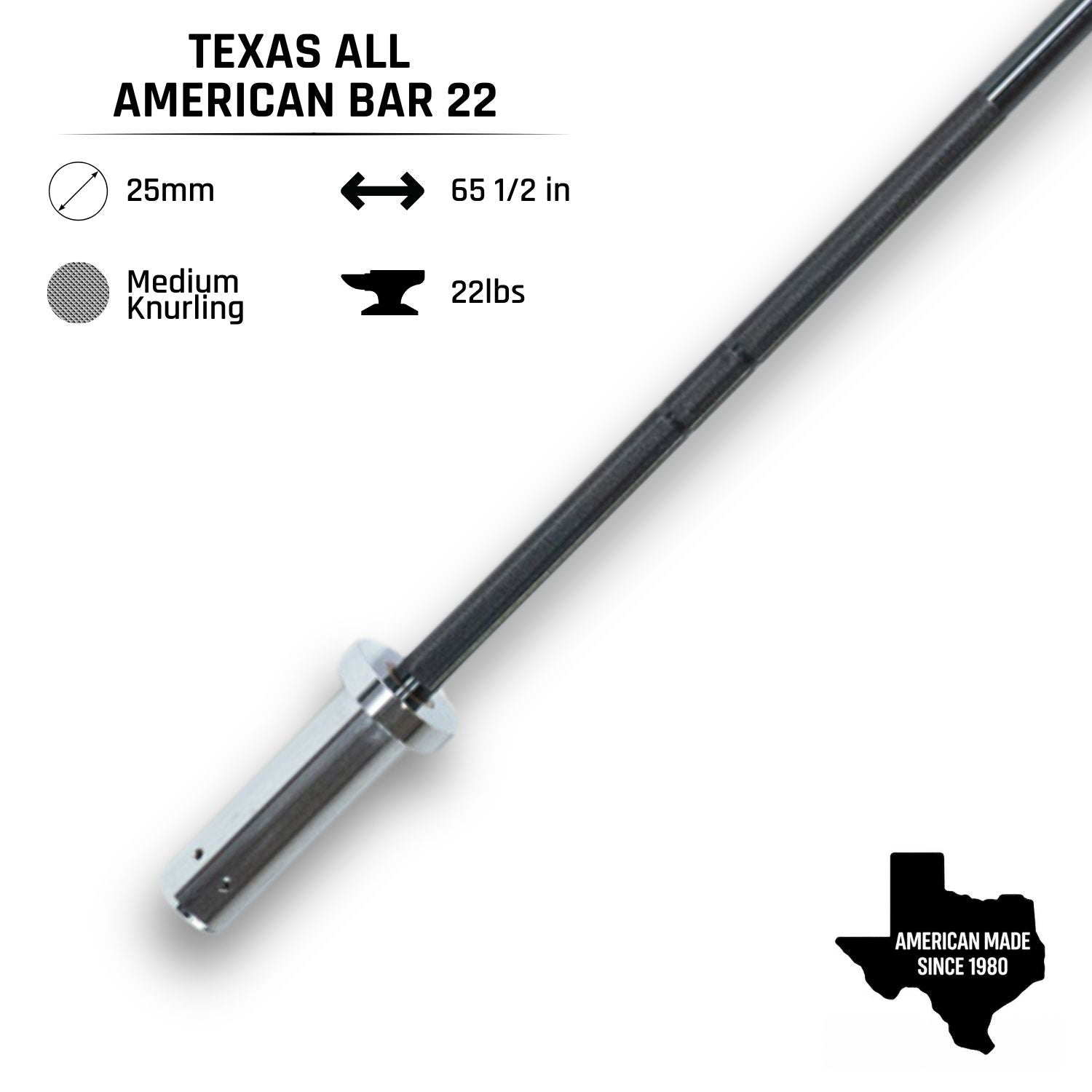 Texas All American Bar (22lb) | Junior Technique Barbell Since 1980