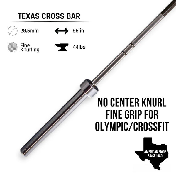 barbell object 即完売2026ss UL JKT KHAK Texas Cross Bar (20kg) | Olympic & CrossFit | No Center Knurl